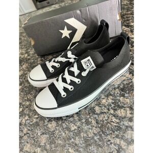 Converse CTAS Shoreline Knit Slip Black White Sneakers 565489F Womens 8.5